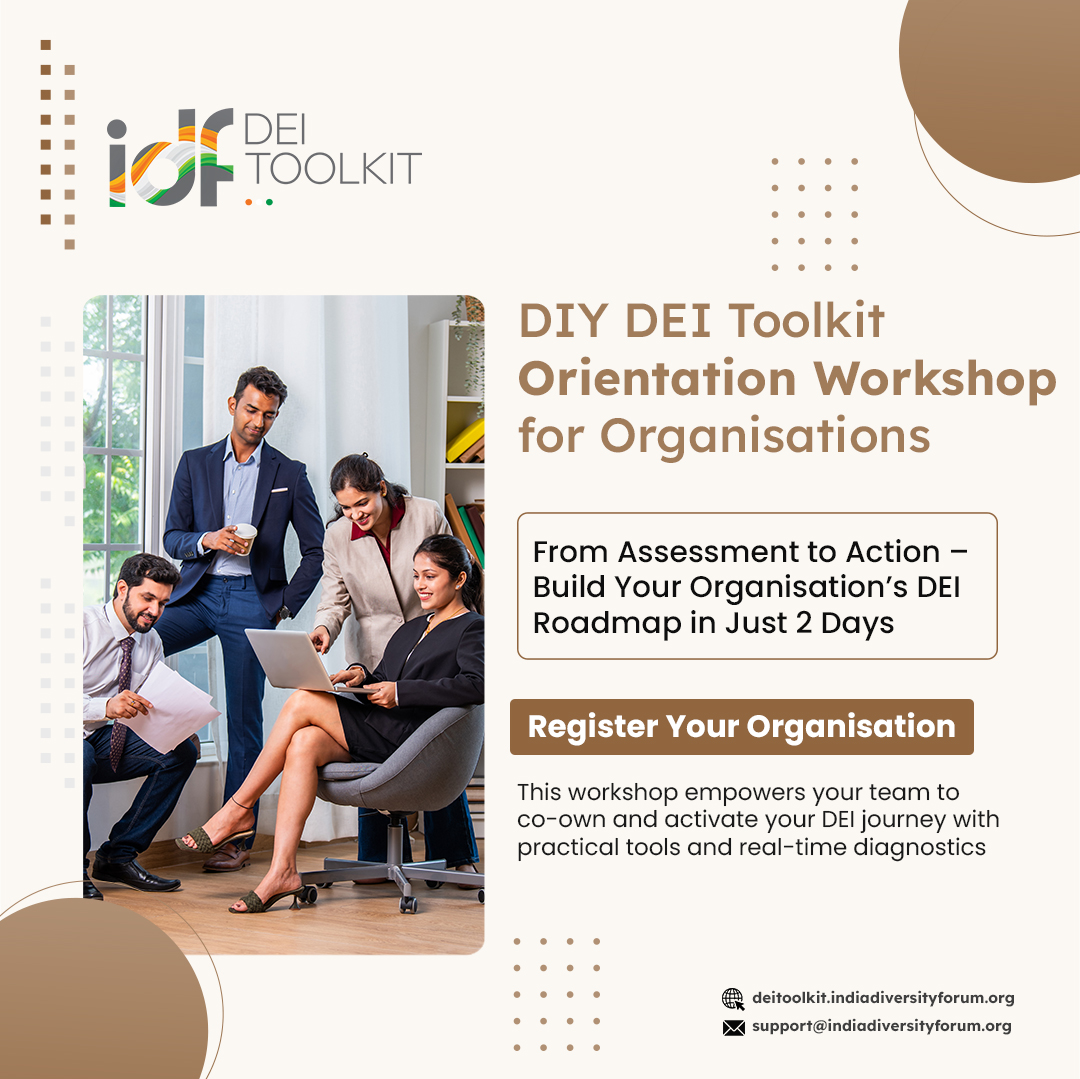Indiadiversity1's tweet image. Lead your DEI journey with IDF’s 2-Day DIY DEI Toolkit Workshop!

✔️ Assess maturity
✔️ Co-create KPIs
✔️ 20+ tools
🎓 CPD certified

deitoolkit.indiadiversityforum.org/contacts/

#DEIToolkit #DIYDEI #StrategicHR #FutureOfWork