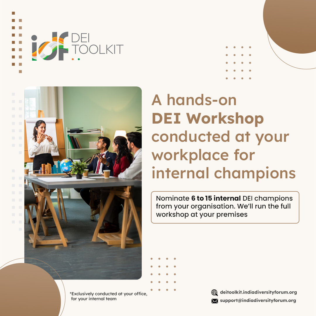 Indiadiversity1's tweet image. Lead your DEI journey with IDF’s 2-Day DIY DEI Toolkit Workshop!

✔️ Assess maturity
✔️ Co-create KPIs
✔️ 20+ tools
🎓 CPD certified

deitoolkit.indiadiversityforum.org/contacts/

#DEIToolkit #DIYDEI #StrategicHR #FutureOfWork