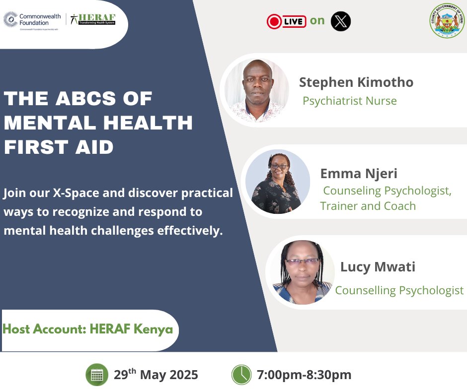 As #MentalHealthAwarenessMonth wraps up, join our X Space tomorrow for a real conversation on the ABCs of Mental Health First Aid. Let’s talk support, stories, and showing up for each other. Share the link below and don't miss it!
x.com/i/spaces/1RDGl…