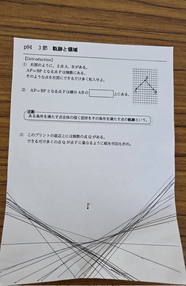 theory_pra's tweet image. 軌跡と領域の導入プリント