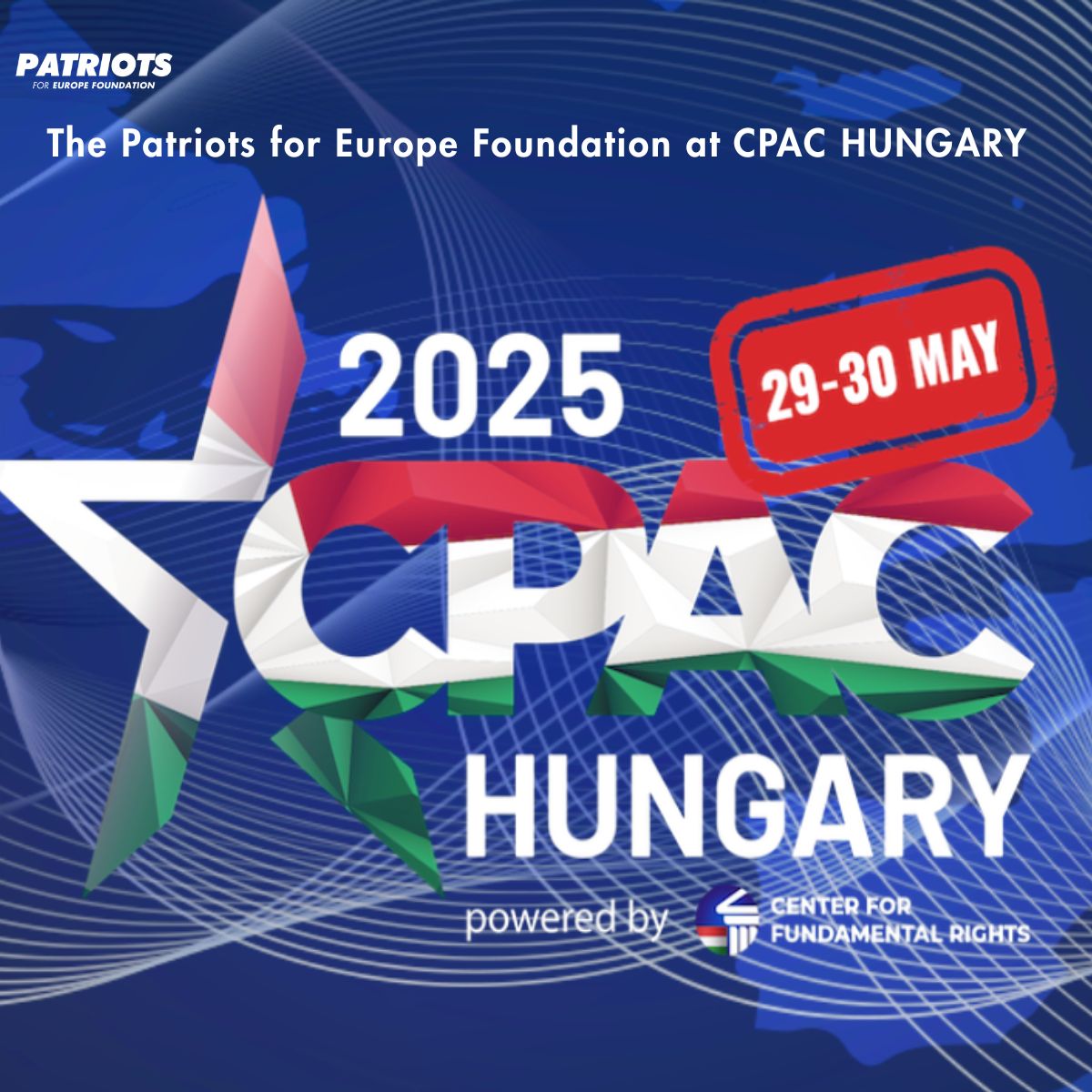 Patriots for Europe Foundation (@pfefoundation) on Twitter photo Budapest, here we come!
The Center for Fundamental Rights ( <a href="/alapjogokert/">The Center</a> ) is once again hosting #CPACHungary2025 the world’s leading gathering of patriotic forces.
🗓️ May 29&30
📌 Stand n°31 : come meet us and discover our latest publications!
With <a href="/PM_ViktorOrban/">Orbán Viktor</a> as keynote Budapest, here we come!
The Center for Fundamental Rights ( <a href="/alapjogokert/">The Center</a> ) is once again hosting #CPACHungary2025 the world’s leading gathering of patriotic forces.
🗓️ May 29&30
📌 Stand n°31 : come meet us and discover our latest publications!
With <a href="/PM_ViktorOrban/">Orbán Viktor</a> as keynote