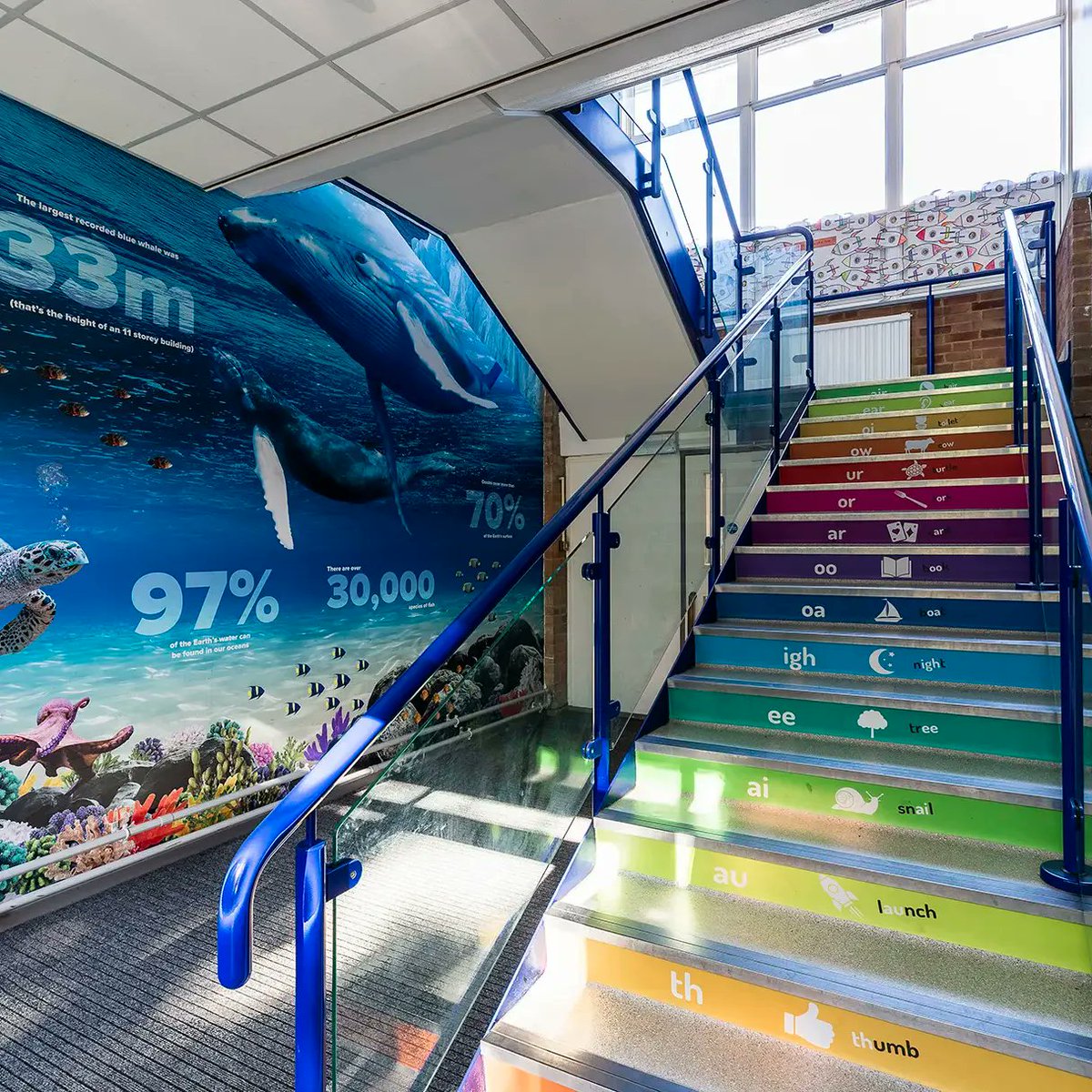 Did you know? Step risers are the perfect spot for Wall Art!

Use them to create learning opportunities and bring colour to your stairs: tinyurl.com/mvt5n6ez 

#WallArt #Education #Learning #PromoteYourSchool