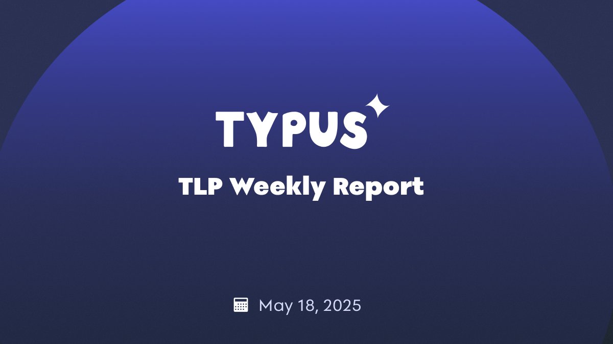 📊 Typus TLP Weekly Report | May 18–24

A wild week for the books.

Trading volume on Typus Perps doubled — topping $13.5M.
LPs stacked fees, traders took hits, and volatility ruled the charts.

Here’s the breakdown 🧵👇
