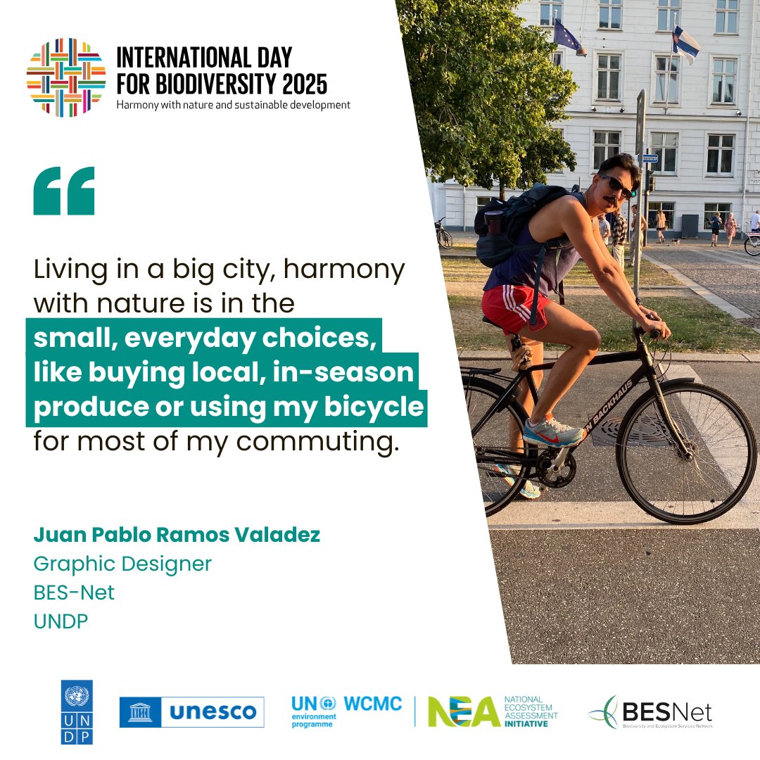 UNEP-WCMC (@unepwcmc) on Twitter photo 🌍Harmony with nature starts with everyday choices ➡️ from the food we eat to the way we move.
Voices from <a href="/BESNet_UNDP/">BES-Net (Biodiversity and Ecosystems Network)</a>’s global network show us that even small acts, done with awareness, can contribute to a more sustainable world
Full campaign🔗 lnkd.in/dsTAPqBM 🌍Harmony with nature starts with everyday choices ➡️ from the food we eat to the way we move.
Voices from <a href="/BESNet_UNDP/">BES-Net (Biodiversity and Ecosystems Network)</a>’s global network show us that even small acts, done with awareness, can contribute to a more sustainable world
Full campaign🔗 lnkd.in/dsTAPqBM