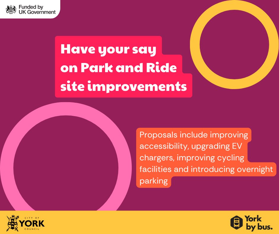 🌳🚍 Have Your Say on Park and Ride! 🚍

Our survey isn’t just for residents, if you’ve visited or are planning to visit York – let us know what would improve the Park and Ride sites for you.

🗓️ The survey will run until 9 June. Tell us what you think 👇
ow.ly/ykeO50VSFNf