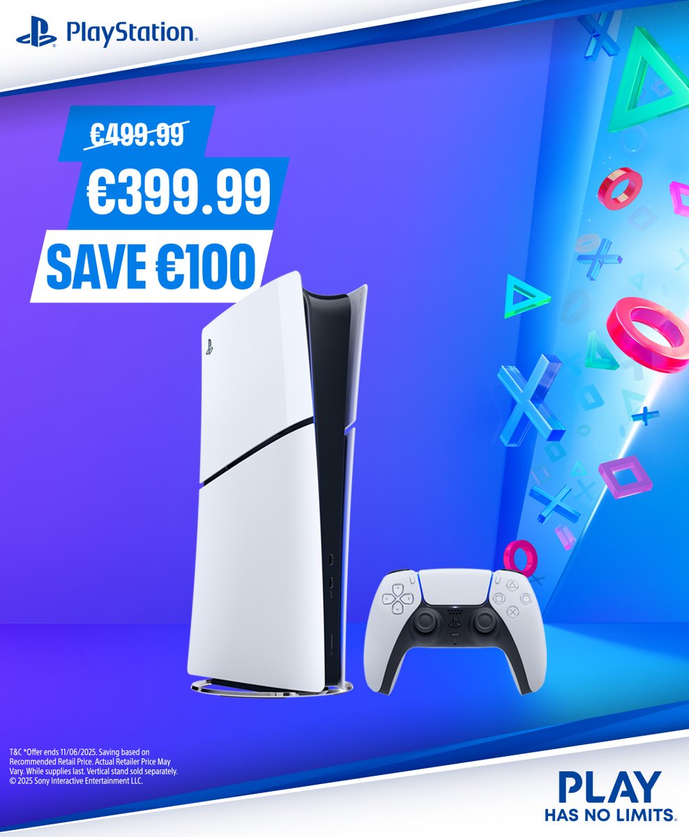Celebrate Days of Play at Smyths Toys! 🥳🎮

SAVE €100 on the PlayStation 5 Digital Edition Slim! 🎮

NOW €399.99! ✅

Shop now at Smyths Toys 👉 tinyurl.com/2zbhb32k