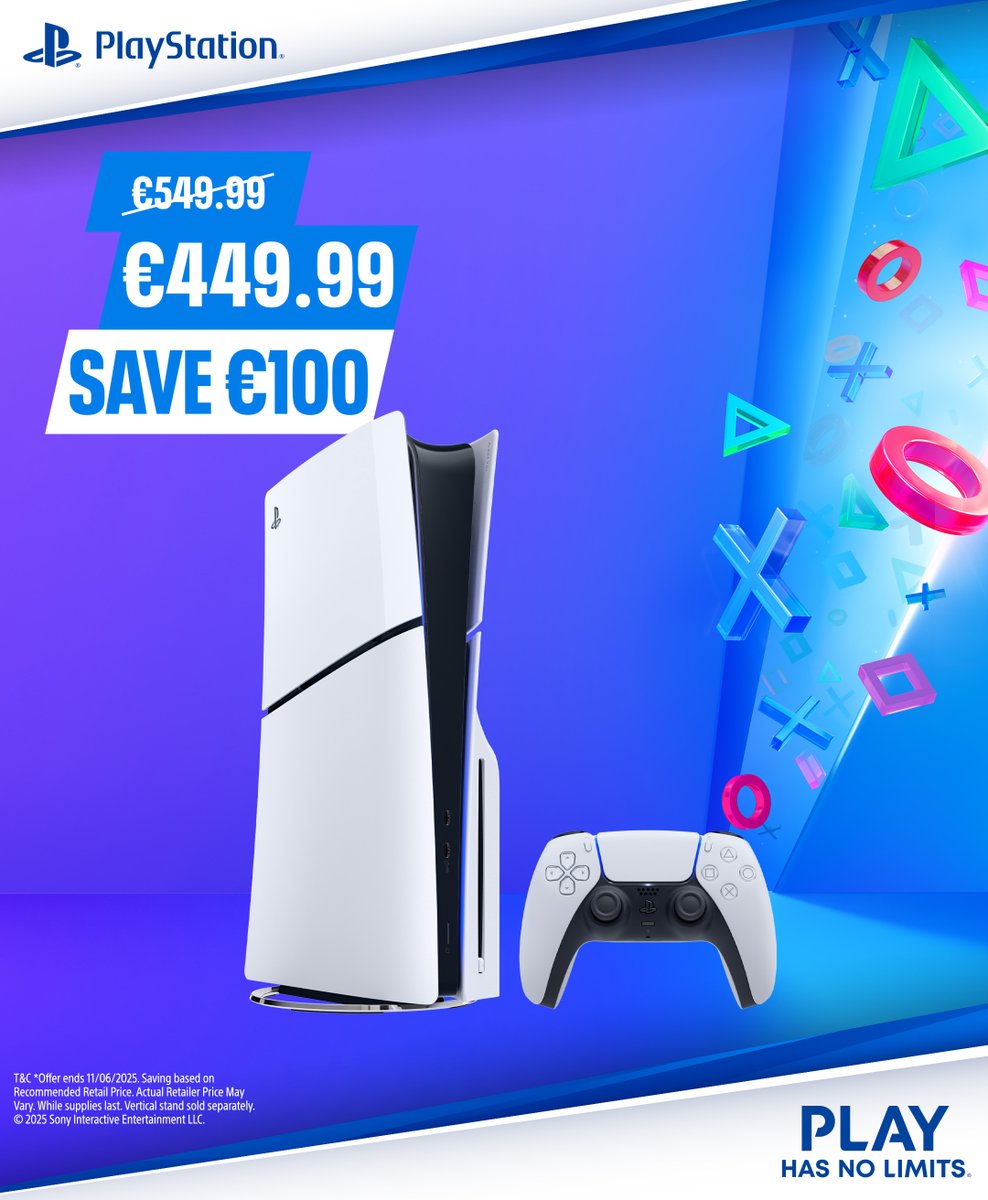 Celebrate Days of Play at Smyths Toys! 🥳🎮

SAVE €100 on the PlayStation 5 Disc Console Slim! 🎮

NOW €449.99! ✅

Shop now at Smyths Toys 👉 tinyurl.com/ytzsdy33