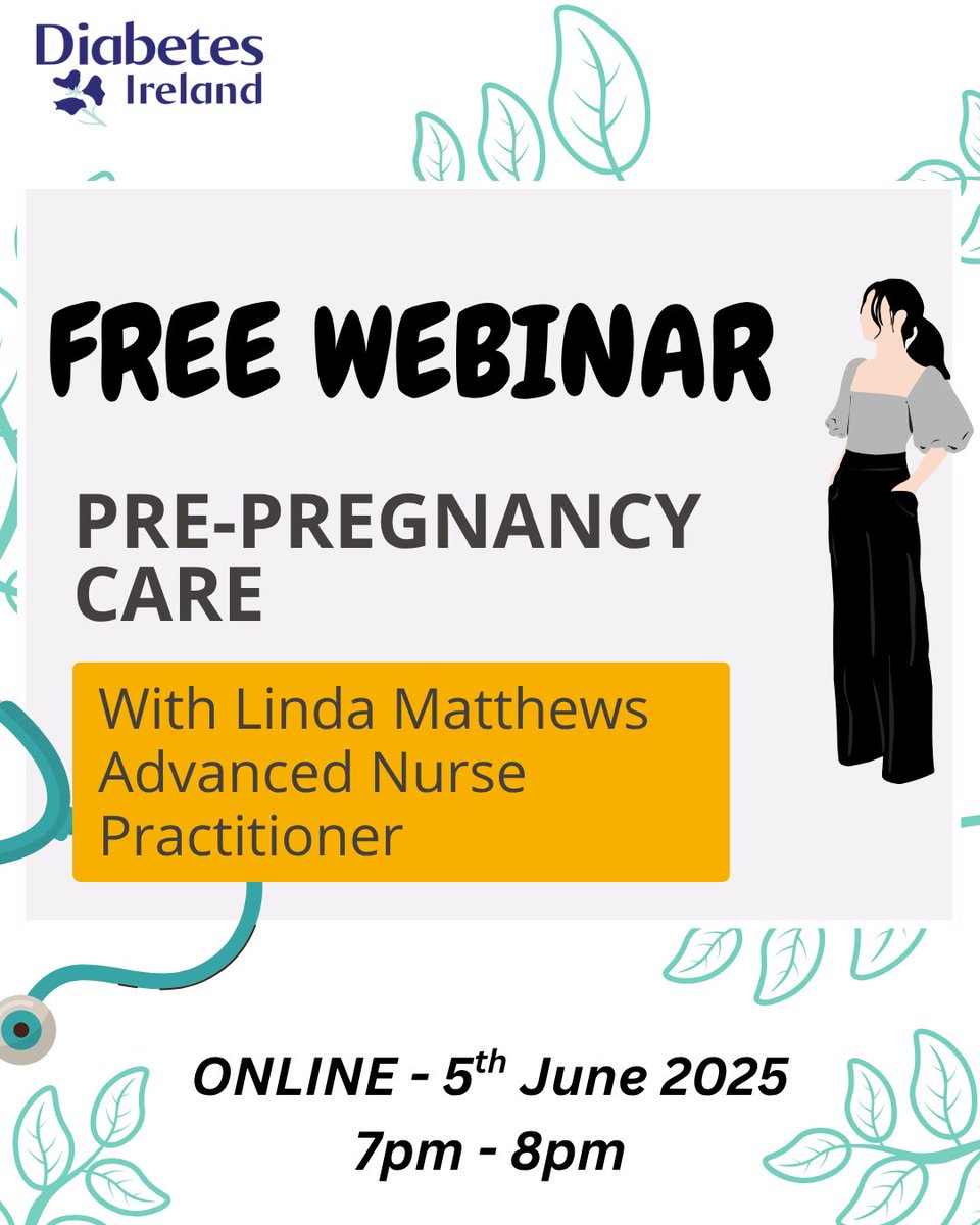 🌸 Thinking about starting a family? 🌸

Join Diabetes Ireland for a FREE webinar on Pre-Pregnancy Care and Diabetes 🍼💙

📅 Date: Thursday, June 5th, 2025
🕖 Time: 7:00 – 8:00 PM (Online)

Whether you're planning now or for the future, this session is packed with vital info to