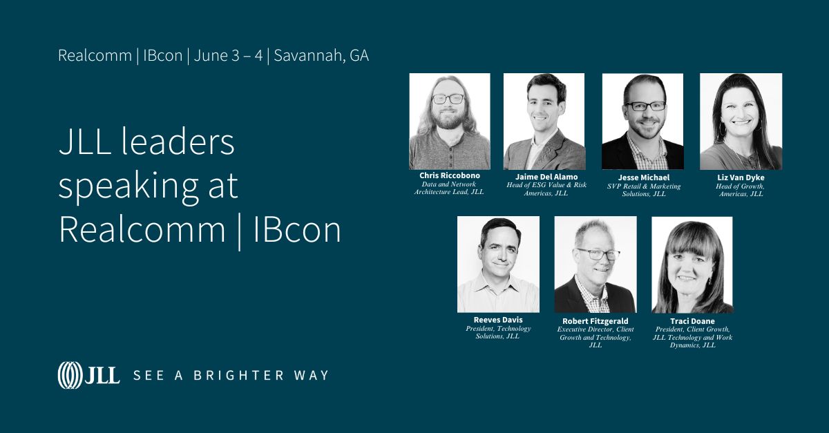 JLL Technologies (@jlltechnologies) on Twitter photo Realcomm | IBcon 2025 is right around the corner.
During the event:
➡️ We will showcase our latest AI-powered capabilities at booth no. 817
➡️ Attend one or all of our speaking sessions
See you in Savannah!
#Realcomm #AI #CRE
<a href="/RealcommEvents/">Realcomm Events</a> Realcomm | IBcon 2025 is right around the corner.
During the event:
➡️ We will showcase our latest AI-powered capabilities at booth no. 817
➡️ Attend one or all of our speaking sessions
See you in Savannah!
#Realcomm #AI #CRE
<a href="/RealcommEvents/">Realcomm Events</a>
