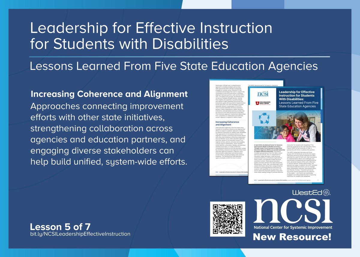 Lever 5: Increasing Coherence and Alignment: Making It All Work Together. Leadership means uniting departments, initiatives, and stakeholders under a shared vision. 

Visit ncsi.wested.org/wp-content/upl… to learn more.
