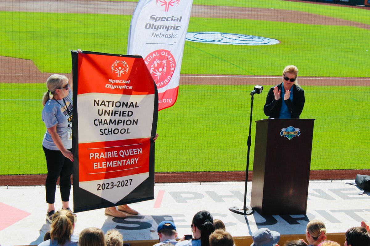 NEadvantage's tweet image. A Banner Day at the Ballpark: Prairie Queen celebrates Special Olympics Banner School status at Werner Park
"The journey has been so much fun and we have learned so much about being a unified school, not just in words, but in spirit.”
Read now! bit.ly/4ka8BwZ