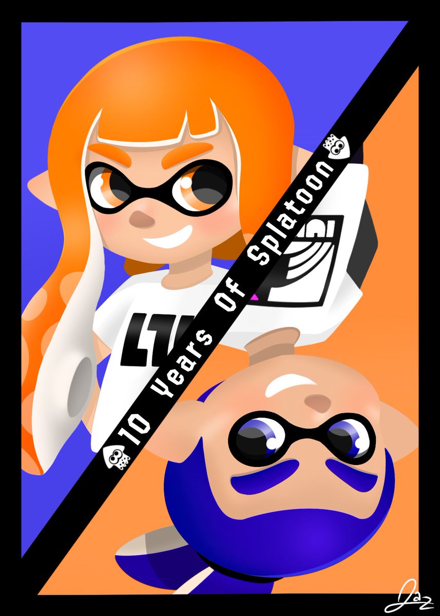 Happy 10th Anniversary Splatoon🧡💙