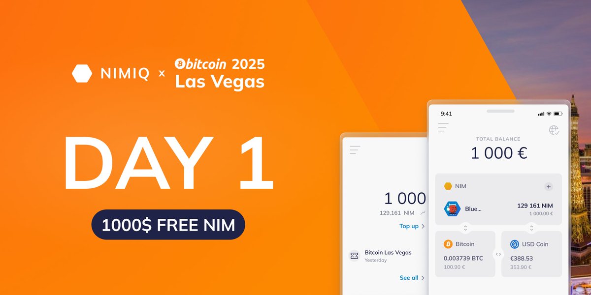 Day 1 at #Bitcoin2025!

Martin &amp; the @Nimiq Team are on the floor ready to dive into the heart of Bitcoin.

Excited to share how Nimiq is...

The closest shitcoin to Bitcoin. 🤝

Because Nimiq doesn't compete with Bitcoin, it COMPLETES it.

Come find Martin for FREE $NIM