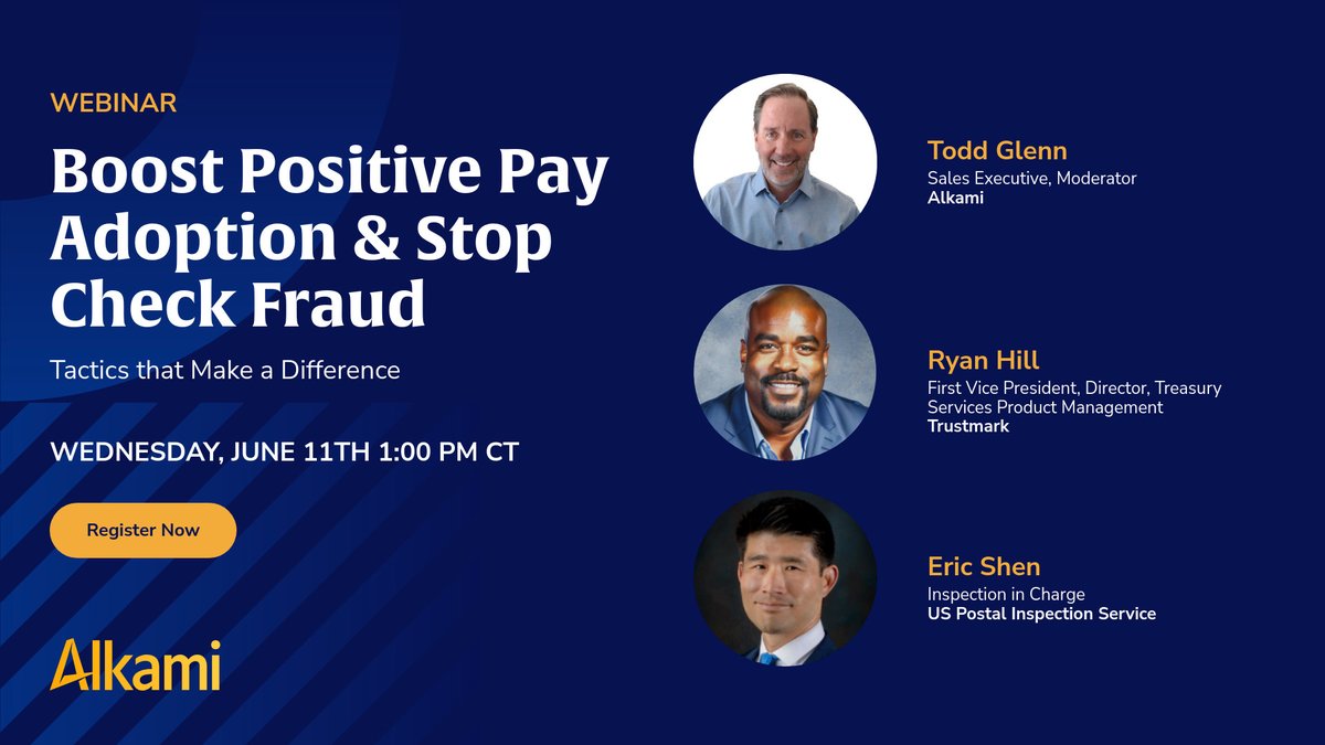 🧐 How much do you really know about check fraud—and how to stop it? Put your knowledge to the test with our 5-question trivia challenge!

Try it here: alkami.typeform.com/to/OeVMoqfc

Then join our upcoming webinar to learn how the pros fight back and protect their accounts!