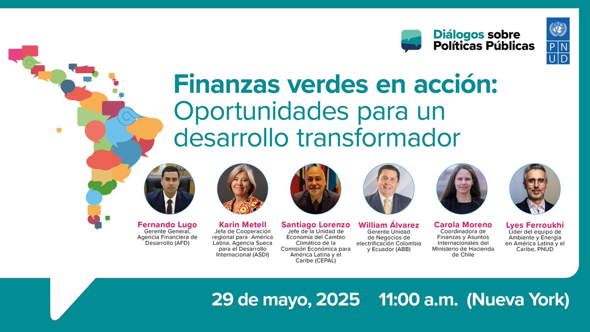 América Latina y el Caribe: hogar del 40% de biodiversidad mundial y con potencial único para liderar un desarrollo sostenible y resiliente.

Mañana #DiálogosPNUD exploramos cómo #FinanzasVerdes pueden acelerar esta transformación. 11AM (NYC).

Inscríbete: go.undp.org/UYg