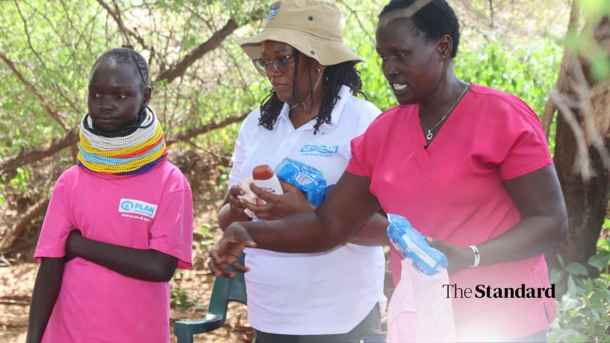 StandardKenya's tweet photo. Women and girls from Loreng Village in Turkana West receive sanitary towels and personal items from Plan International Kenya during World Menstrual Hygiene Day. Over 80 women and girls from the pastoral community were trained on Menstrual Hygiene Management (MHM) as part of efforts to end menstrual stigma. Plan International aims to end teenage pregnancies and support girls in achieving their full potential.
Photos by Mike Ekutan