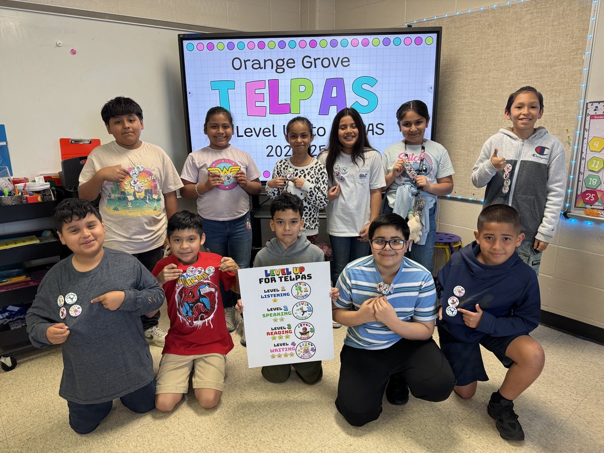 We are so proud to celebrate the incredible achievements of our students on the TELPAS! ⭐️ Your hard work, dedication, and perseverance have paid off. <a href="/OrangeGroveAISD/">Orange Grove Tigers</a> <a href="/Jldiaz_1/">Jose Diaz</a> <a href="/SCruz49/">Susana Cruz M.Ed</a> <a href="/lgrosales84/">Laura Rosales</a>
