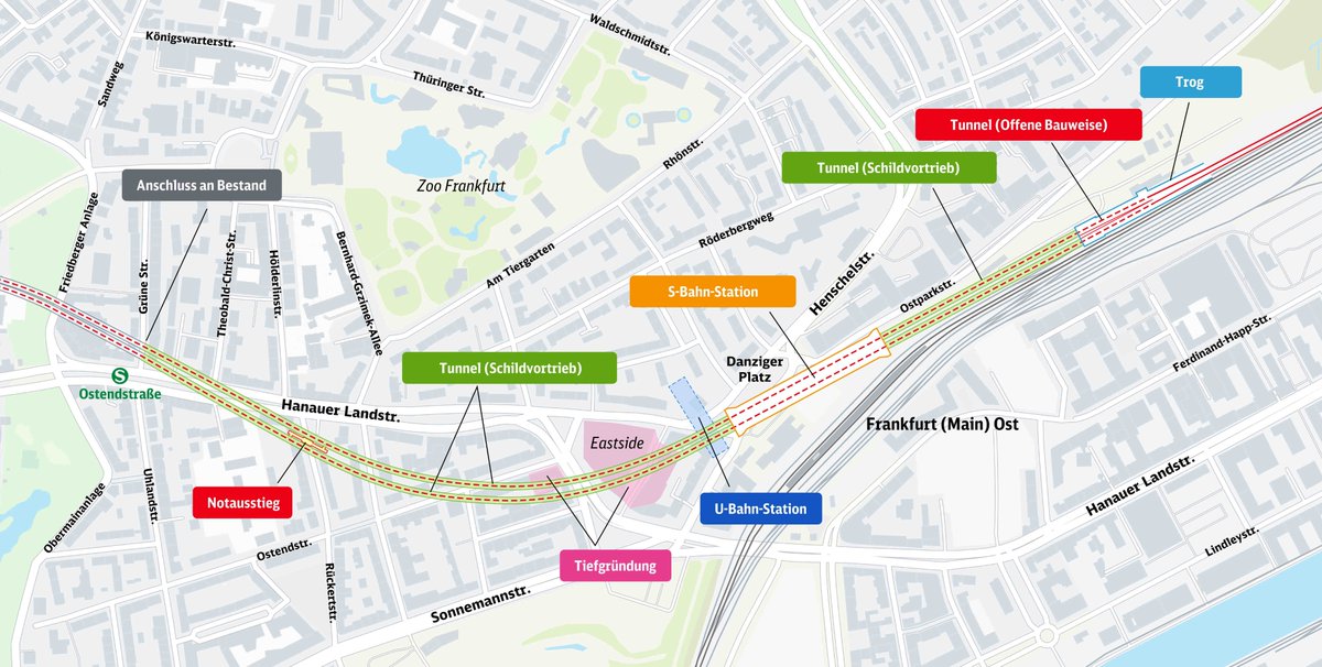 Implenia gewinnt einen Abschnitt der Nordmainischen S-Bahn in Frankfurt – komplexe, unterirdische Verkehrsinfrastruktur in der Innenstadt.