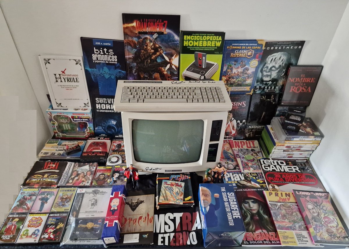 AmstradEterno's tweet image. Queda poco más de un mes para conocer el ganador del lote que sorteamos este año y añadimos nuevas donaciones gracias a @RetrobytesProds y @PatMorita. El lote incluye un Amstrad PCW firmado por #RolandPerry. No os olvidéis de participar enviando un email a amstradeterno@gmail.com