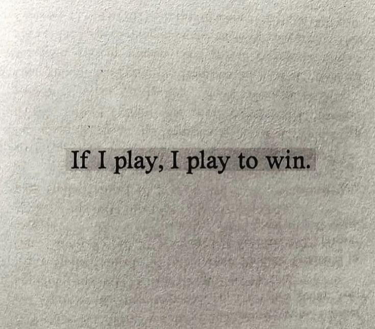 I'll win. I promise.