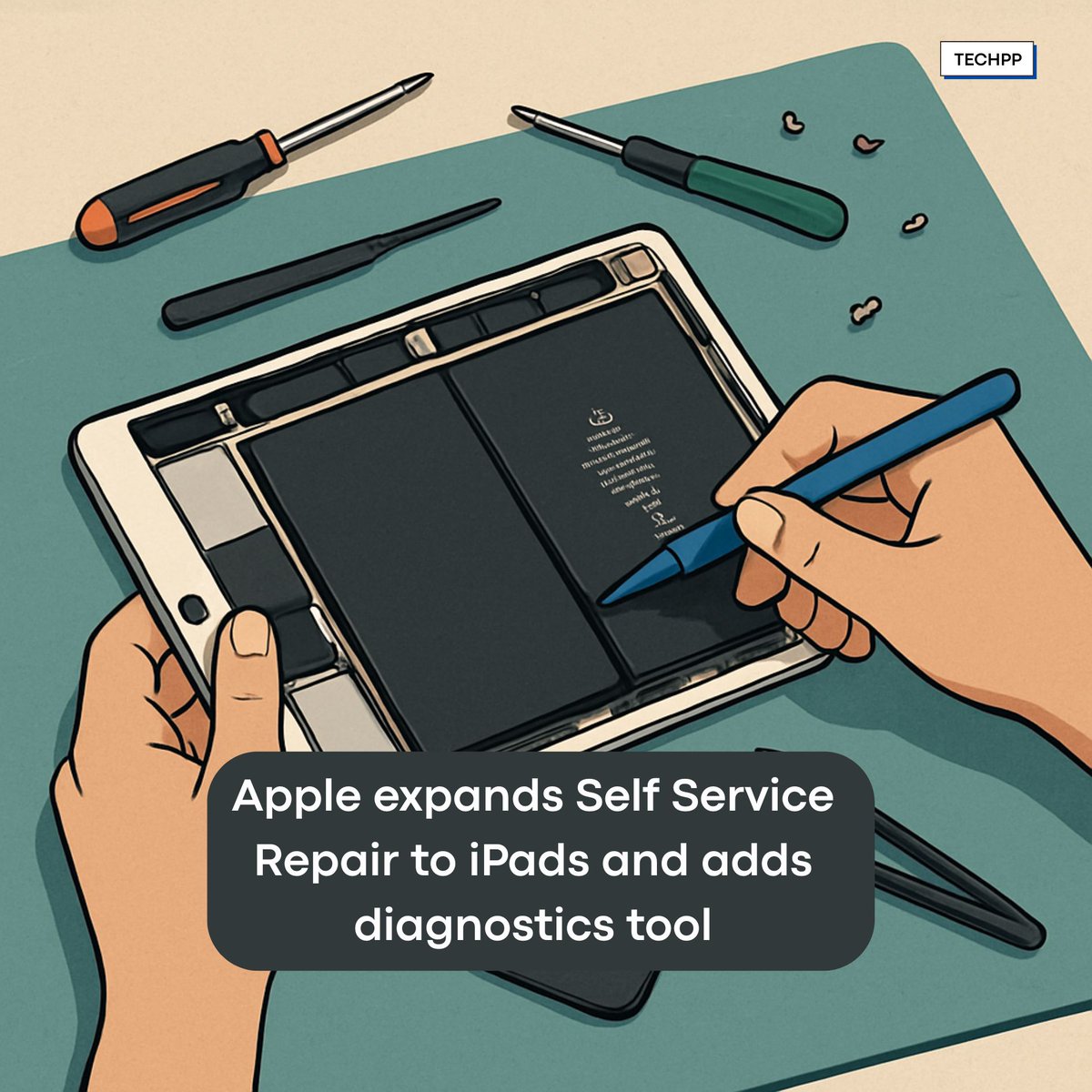 techpp's tweet photo. Apple expands Self-Service Repair to iPads
#AppleRepair #SelfServiceRepair #iPadRepair #AppleDiagnostics https://t.co/WVuwKrnVvU