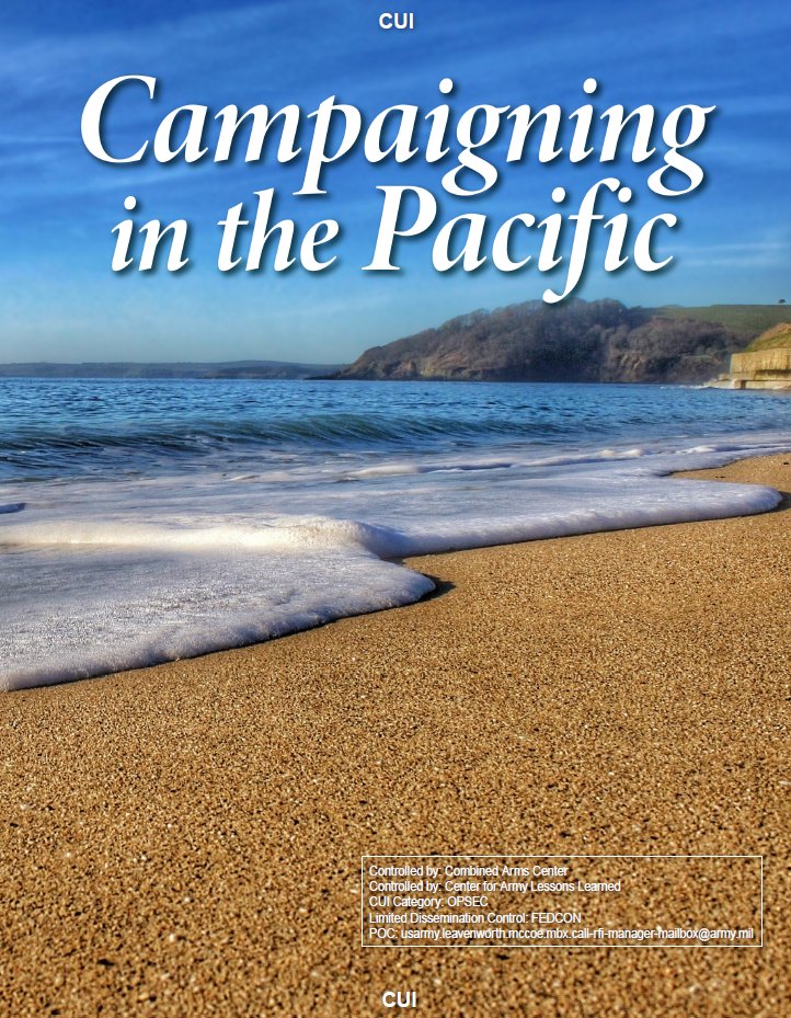 This report provides an analysis of the US Army Pacific's execution of its operational design for campaigning in the Pacific, highlighting the strategic objectives, operational environment, key observations, and future outlook.

Link (CAC login required): go.army.mil/Campaigning_in…