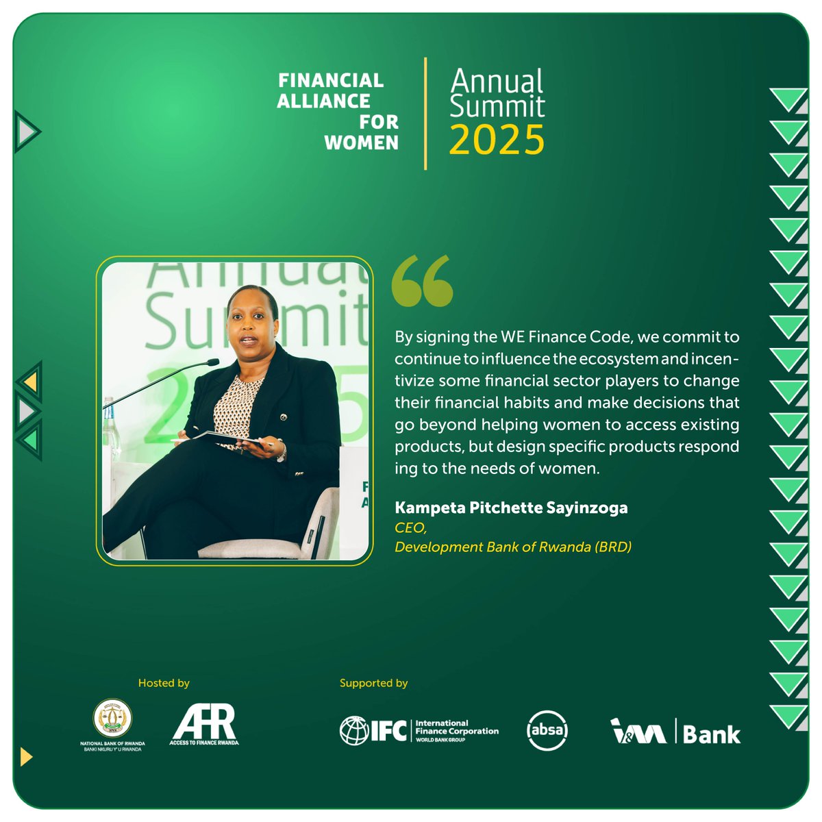 Access to Finance Rwanda (@afrwanda) on Twitter photo <a href="/WorldBankAfrica/">World Bank Africa</a> <a href="/jbiyacu/">Jean Bosco Iyacu</a> <a href="/CentralBankRw/">Central Bank of Rwanda</a> <a href="/BRDbank/">Development Bank of Rwanda, PLC.</a> CEO <a href="/Ksayinzoga/">Kampeta Pitchette Sayinzoga</a> underlined that by signing the WE Finance Code, they are committing to influencing financial service providers to go beyond helping women to access existing products, but design specific products that respond to the needs of women. <a href="/WorldBankAfrica/">World Bank Africa</a> <a href="/jbiyacu/">Jean Bosco Iyacu</a> <a href="/CentralBankRw/">Central Bank of Rwanda</a> <a href="/BRDbank/">Development Bank of Rwanda, PLC.</a> CEO <a href="/Ksayinzoga/">Kampeta Pitchette Sayinzoga</a> underlined that by signing the WE Finance Code, they are committing to influencing financial service providers to go beyond helping women to access existing products, but design specific products that respond to the needs of women.