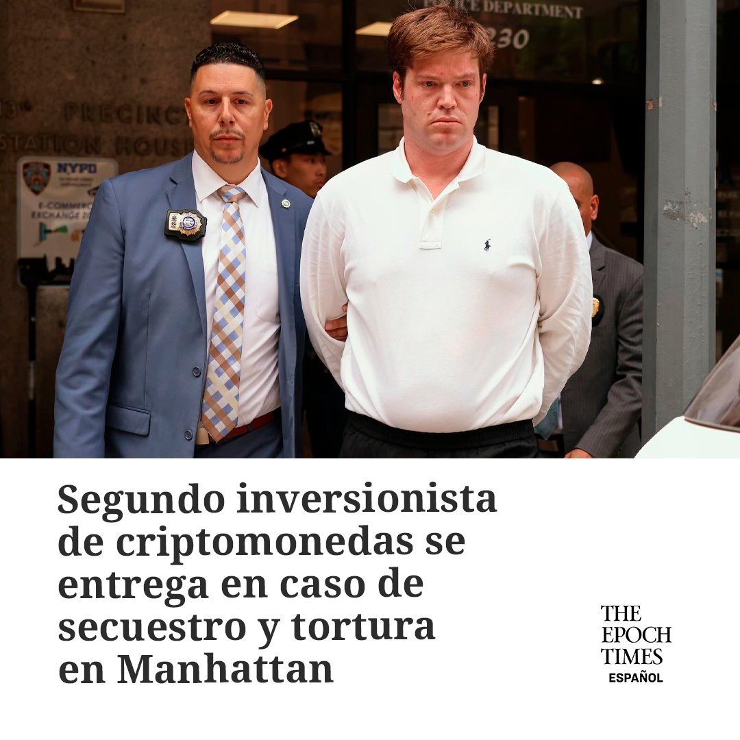 Su entrega se da cuatro días después de que la víctima —un ciudadano italiano de 28 años— logra escapar. #inversionista #criptomonedas #secuestro #tortura #Manhattan 
  🔴MIRA AHORA👉 epochtim.es/65i184