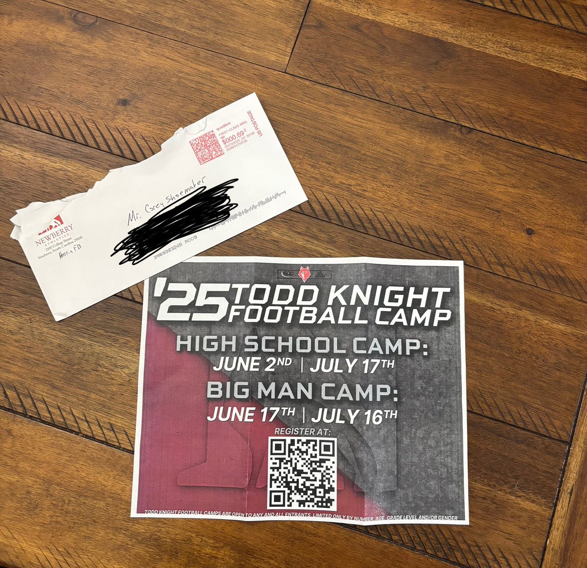 Thank you <a href="/NewberryFball/">Football</a> for the camp invite!!
@dekeherrin <a href="/SenecaRecruits/">Seneca Bobcat Football Recruits</a> <a href="/christian_nix45/">Christian Nix</a> <a href="/CoachDCrane/">Coach Crane</a> <a href="/CoachMcCauley21/">Chadwick McCauley</a>