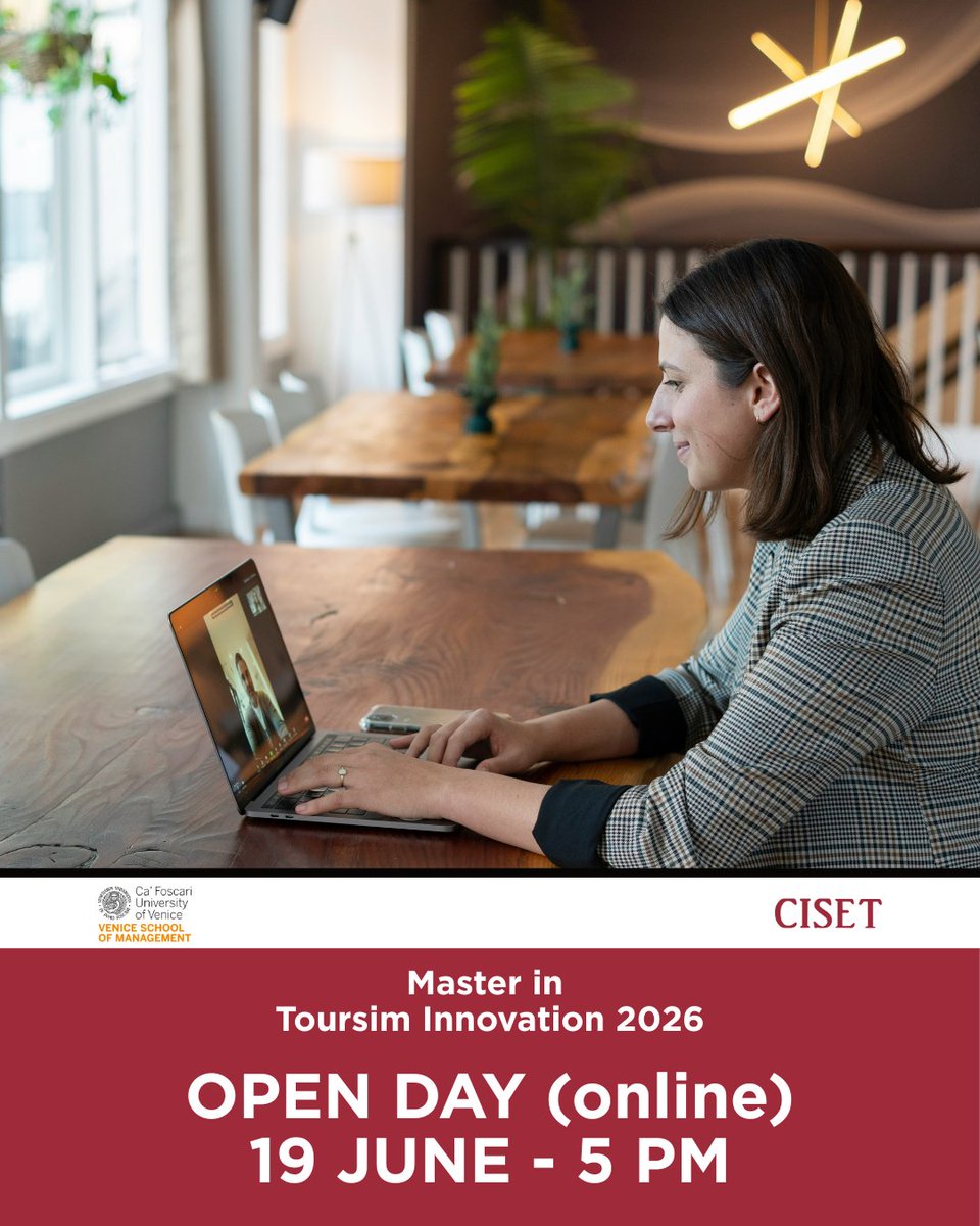 Join us for this Online Open Day to discover the Masters’ programme in #Tourism Innovation - Events, hospitality and experience management , the proposal of CISET and the Venice School of Management - Ca' Foscari University.

Eventbrite ➡️ bit.ly/4mA0jQz
#master #unive