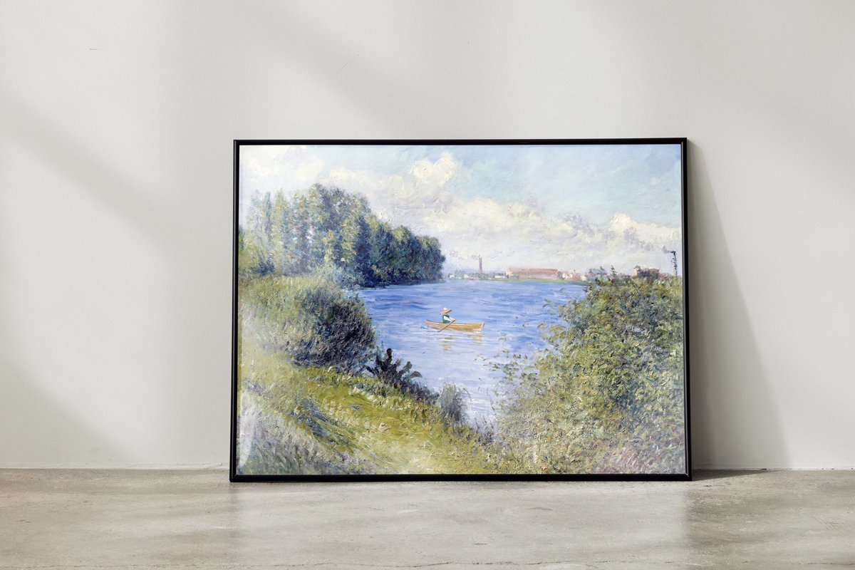 Papers_canna's tweet photo. Woman in Canoe 🛶 a reimagined remix of Gustave Caillebotte masterpiece!

This peaceful drift down a sunlit river brings new life to a French Impressionist classic.

Would you hang this moment of stillness on your wall? 🌿🖼️ https://t.co/ATZ1ptDAdr
