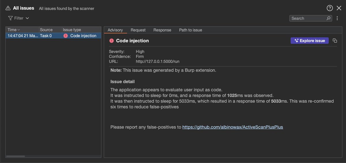 zakfedotkin's tweet image. Active Scan++ just got sharper - we’ve added new checks for OS command injection, powered by our latest ASCII Control Characters research. Install via Extensions -> BApp Store