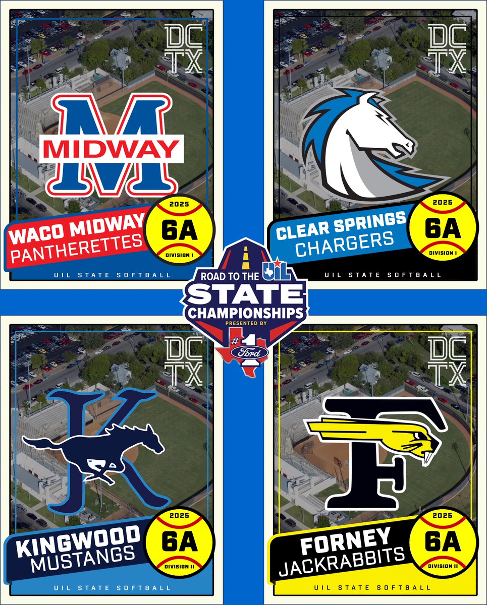 Dave Campbell's Texas Football — TexasFootball.com (@dctf) on Twitter photo THE ROAD TO THE #UILSTATE CHAMPIONSHIPS ENDS HERE for softball!
Good luck to all of the teams out there in Austin this week for the softball state championships! Brought to you by Your Texas Ford Dealers.
#TXHSSoftball #texas #softball #DCTX <a href="/ntxford/">North Texas Ford</a> <a href="/greatertxford/">Greater Texas Ford</a> <a href="/HouTXFord/">Houston Area Ford</a> THE ROAD TO THE #UILSTATE CHAMPIONSHIPS ENDS HERE for softball!
Good luck to all of the teams out there in Austin this week for the softball state championships! Brought to you by Your Texas Ford Dealers.
#TXHSSoftball #texas #softball #DCTX <a href="/ntxford/">North Texas Ford</a> <a href="/greatertxford/">Greater Texas Ford</a> <a href="/HouTXFord/">Houston Area Ford</a>