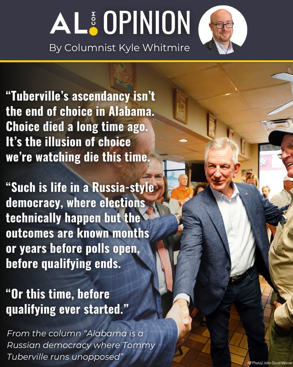 aldotcom's tweet photo. "Outsiders might look at this non-election and assume that Alabama is getting what it wants," columnist @Warondumb writes. "However, that assumption would be a mistake."

Read more:
https://t.co/8vcoutF7T3 https://t.co/0WDM2Fbuny