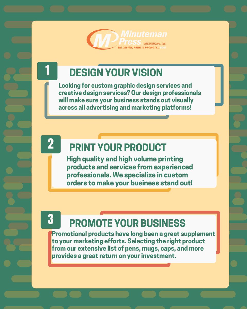 MMPressLou's tweet image. Design. Print. Promote. 

Unlock the #MinutemanWay – where creativity meets precision! Let’s turn your ideas into reality and make them shine! 💡✨

#DesignPrintPromote #MinutemanPress #PrintIsEssential #LouisvilleKY