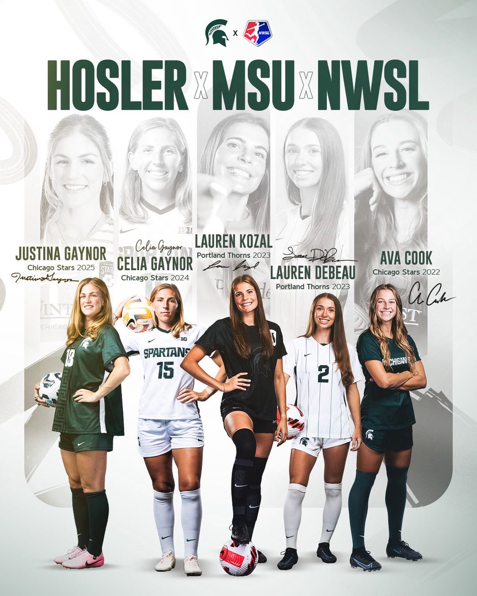 Only 4 seasons into the Coach Hosler era and already 5 players have been drafted or signed into the NWSL!

Development happens here. Go Green!
