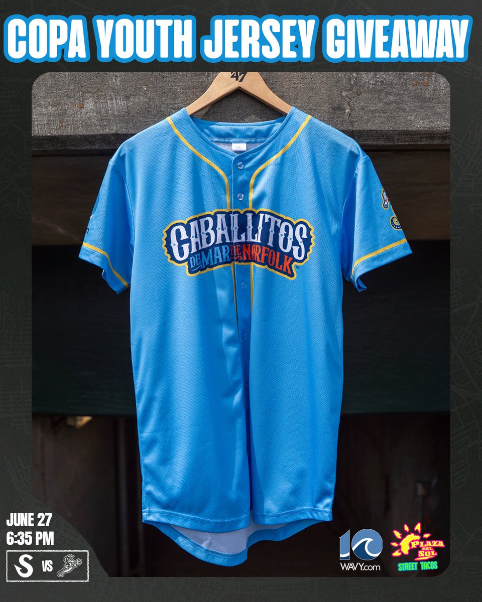 Norfolk Tides (@norfolktides) on Twitter photo Join us this Friday for our first game as the Caballitos del Mar de Norfolk! The first 2,000 fans ages 17 and under will receive a Caballitos del Mar de Norfolk youth jersey presented by Plaza Del Sol and <a href="/WAVY_News/">WAVY TV 10</a> !
Gates: 5:30pm
First Pitch: 6:35pm
🎫: atmilb.com/3EtVN4o Join us this Friday for our first game as the Caballitos del Mar de Norfolk! The first 2,000 fans ages 17 and under will receive a Caballitos del Mar de Norfolk youth jersey presented by Plaza Del Sol and <a href="/WAVY_News/">WAVY TV 10</a> !
Gates: 5:30pm
First Pitch: 6:35pm
🎫: atmilb.com/3EtVN4o