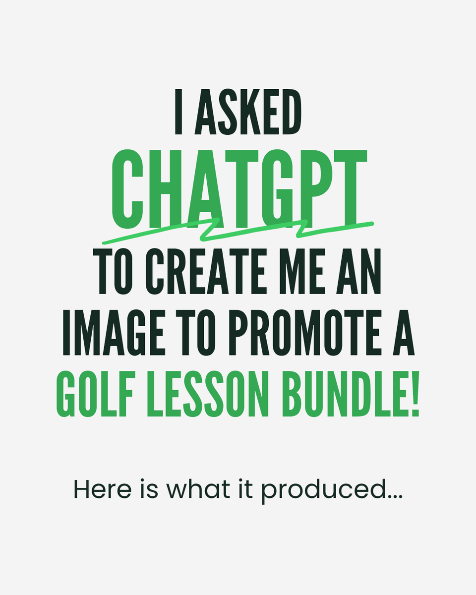 TeeUpMarketing's tweet photo. AI can be an amazing tool to help market your brand and coaching, it’s great for creating ideas and making sense of your brain dumps 🧠

However, where I think it still lacks is creating powerful attractive social media posts.

#golfmarketing #golfcoaching #golfpro #pgapro https://t.co/t1Oyb2GpzJ