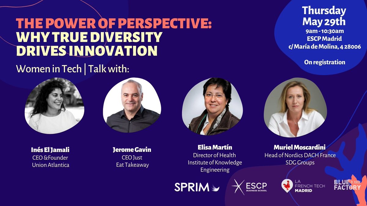 IIC (@iiconocimiento) on Twitter photo Elisa Martín (<a href="/ElisaGarijo/">elisa martin garijo</a>) participa mañana en el evento 'The Power of Perspective: Why True Diversity Drives Innovation' organizado por French Tech Madrid, SPRIM, <a href="/ESCP_bs/">ESCP Business School</a> y <a href="/BlueFactory_/">Blue Factory ESCP</a>
Inscripción aquí 👉🏻 docs.google.com/forms/d/e/1FAI… Elisa Martín (<a href="/ElisaGarijo/">elisa martin garijo</a>) participa mañana en el evento 'The Power of Perspective: Why True Diversity Drives Innovation' organizado por French Tech Madrid, SPRIM, <a href="/ESCP_bs/">ESCP Business School</a> y <a href="/BlueFactory_/">Blue Factory ESCP</a>
Inscripción aquí 👉🏻 docs.google.com/forms/d/e/1FAI…