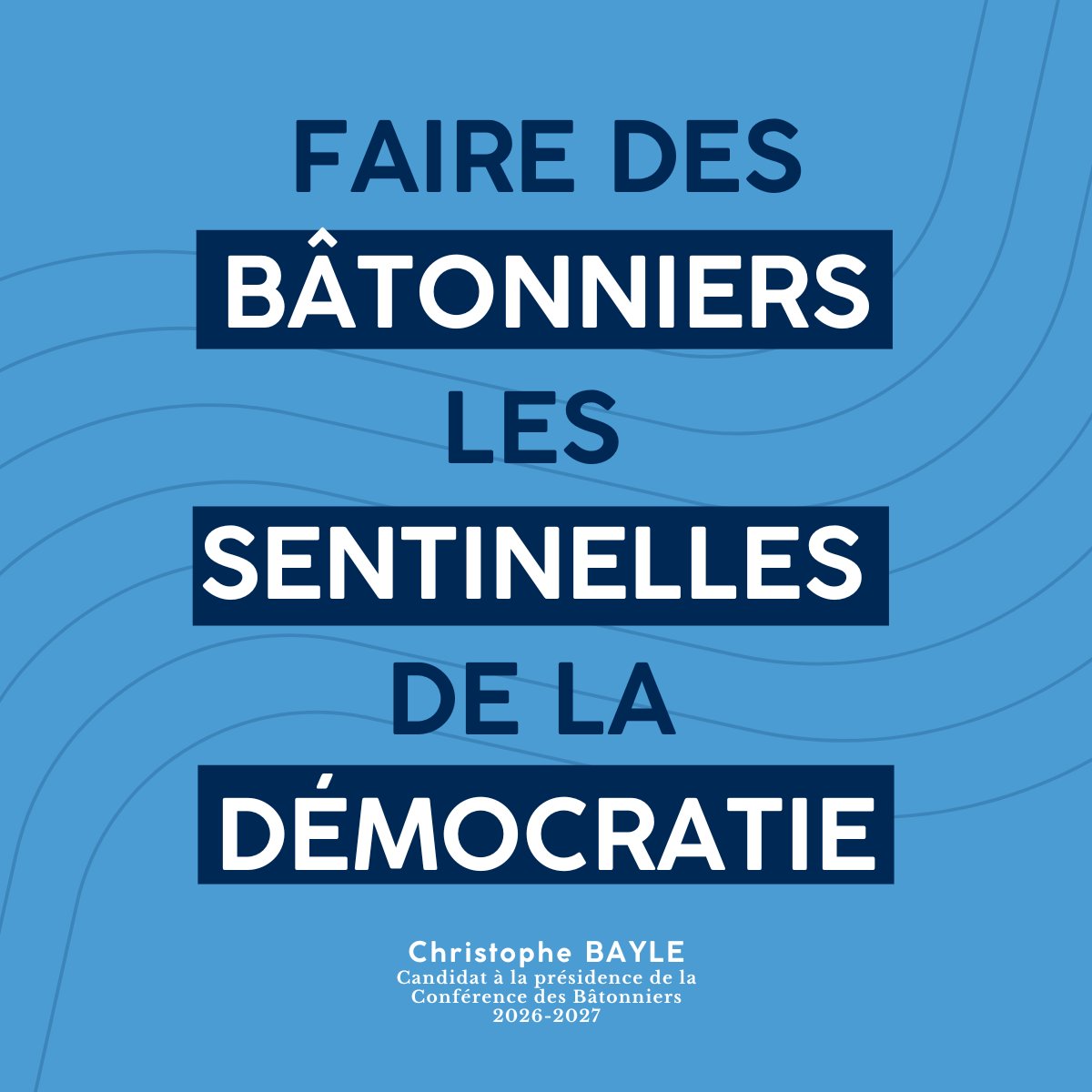 🔍 Faire des bâtonniers les sentinelles de la démocratie locale
Je propose un partenariat avec les délégués de la Défenseure des droits pour que bâtonniers et vice-bâtonniers puissent faire remonter les atteintes aux droits sur le terrain.
➡️ christophebayle.fr