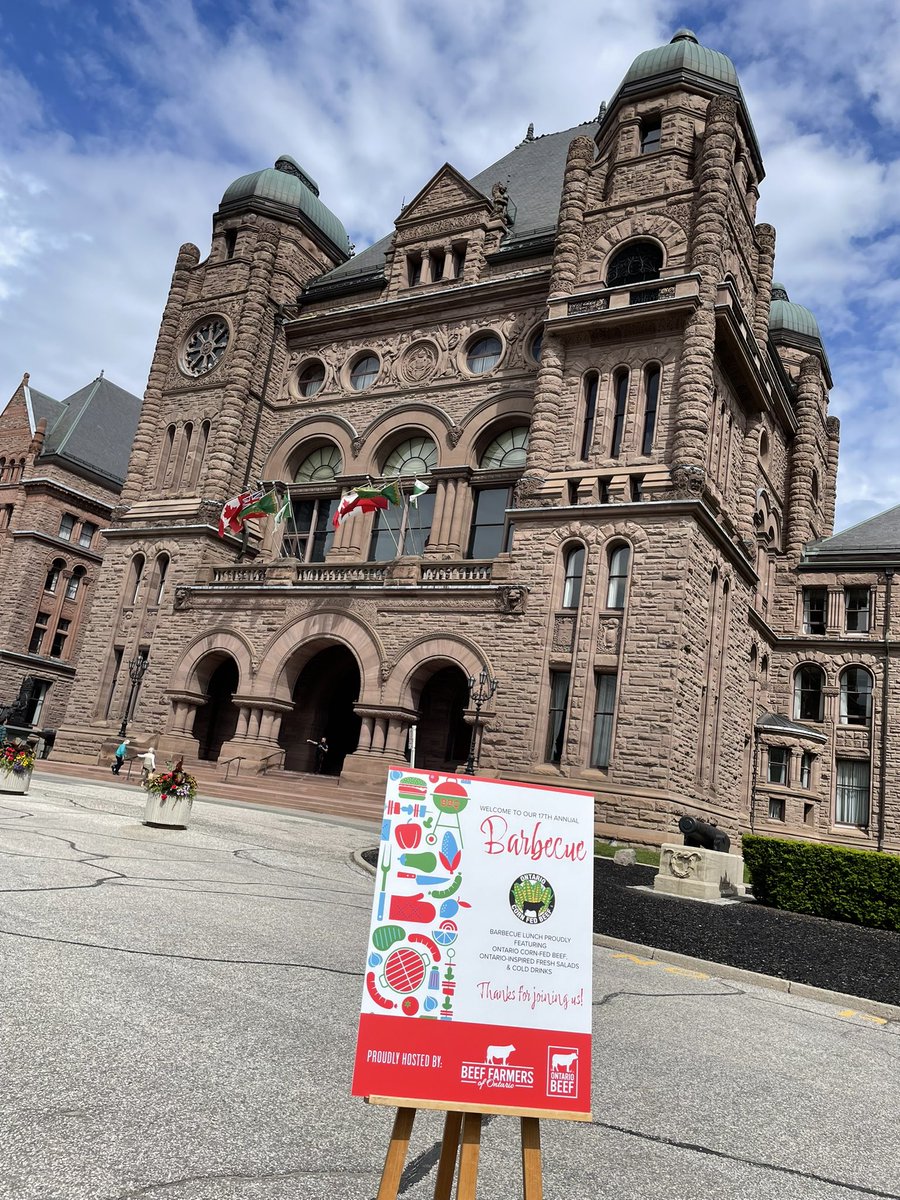 BeefFarmersON's tweet photo. We’re back! Looking forward to our 17th annual #ontbeef barbecue at Queen’s Park today. Proud to showcase the work of our 19,000 members and meet with MPPs and their staff. Let’s eat! 🥩 https://t.co/VYu3iVEEAZ