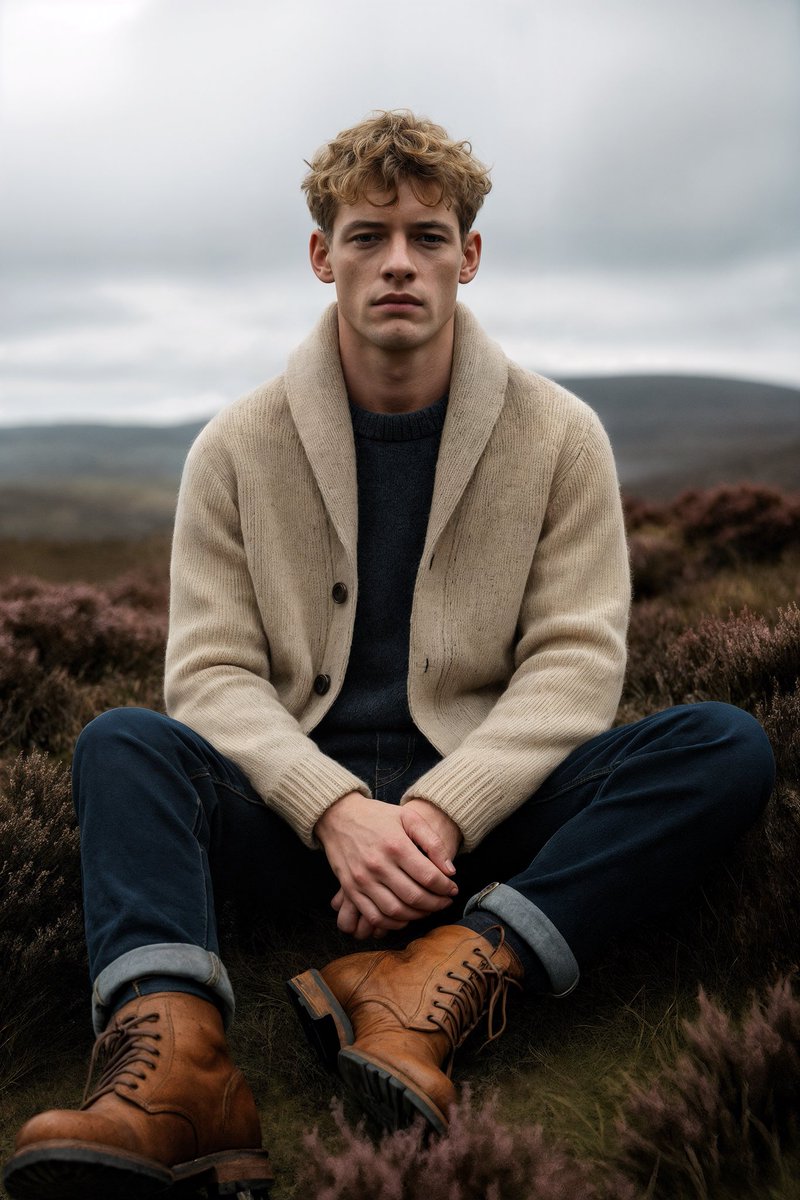 J_C_Prompt's tweet photo. Cairn &amp; Co. blends quiet strength with Highland heritage. Shot in misty Scotland, this campaign pairs soft cinematic light with classics like the Lammermoor Crew &amp; Border Shawl Cardigan. Timeless &amp; grounded.
#AIArt #CreativeAI #Menswear #QuietLuxury #AIFashion #HeritageStyle https://t.co/NnSxHAjK3C