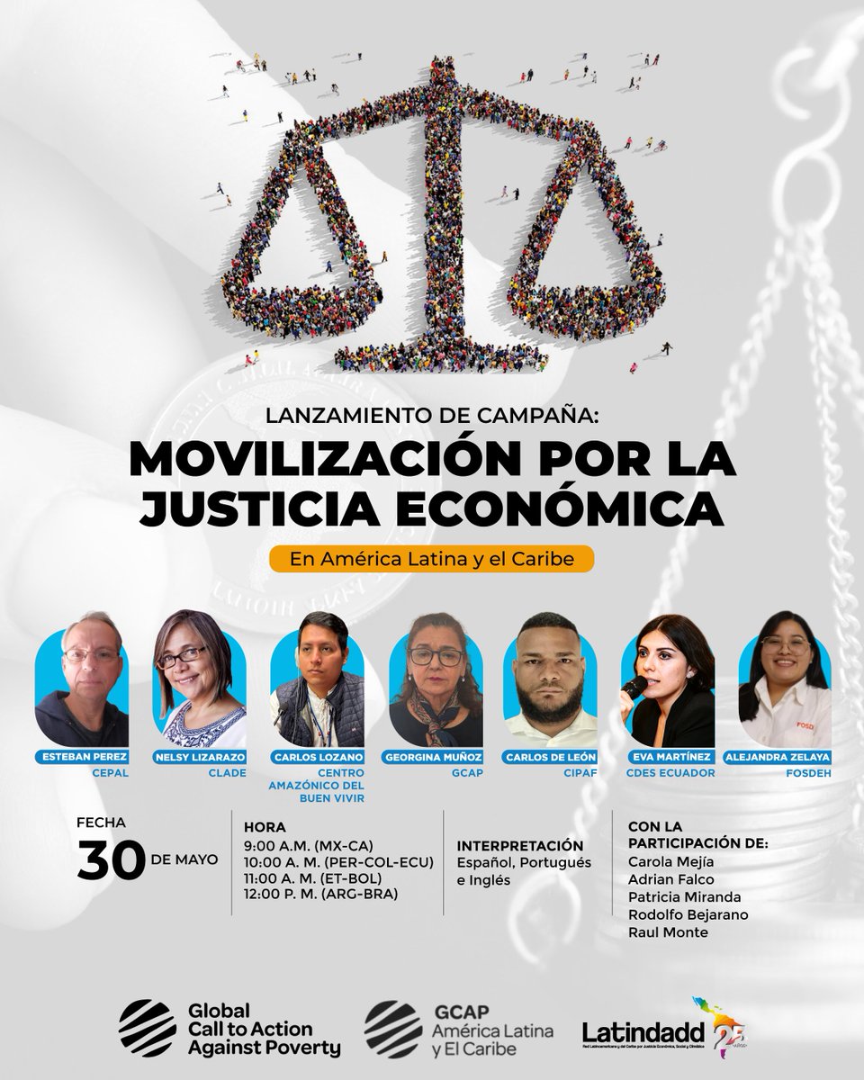 latindadd's tweet image. 🌎✊ Este año se disputan decisiones clave sobre justicia económica, climática y social. Desde #ALC, impulsamos una campaña regional para incidir con fuerza. ¡Súmate a nuestro lanzamiento y construyamos poder colectivo desde la sociedad civil!

🔗 Inscríbete aquí:…