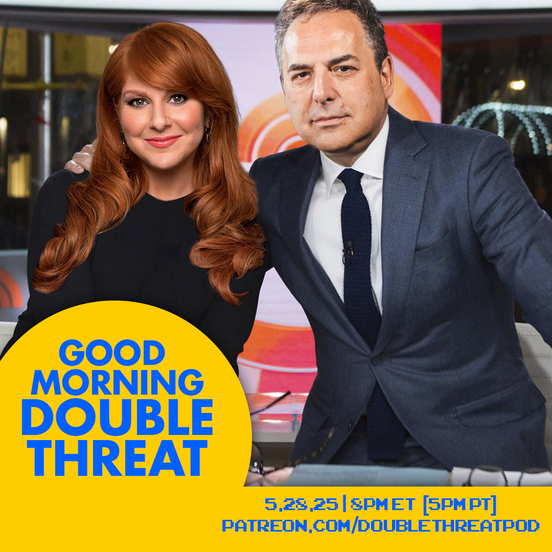 PATREON LIVESTREAM TONIGHT! Tom and Julie are rebranding Double Threat as a morning show! Come join us!
ㅤ
Tonight Wednesday 5/28 at 8pm ET (5pm PT) - Only at patreon.com/doublethreatpod