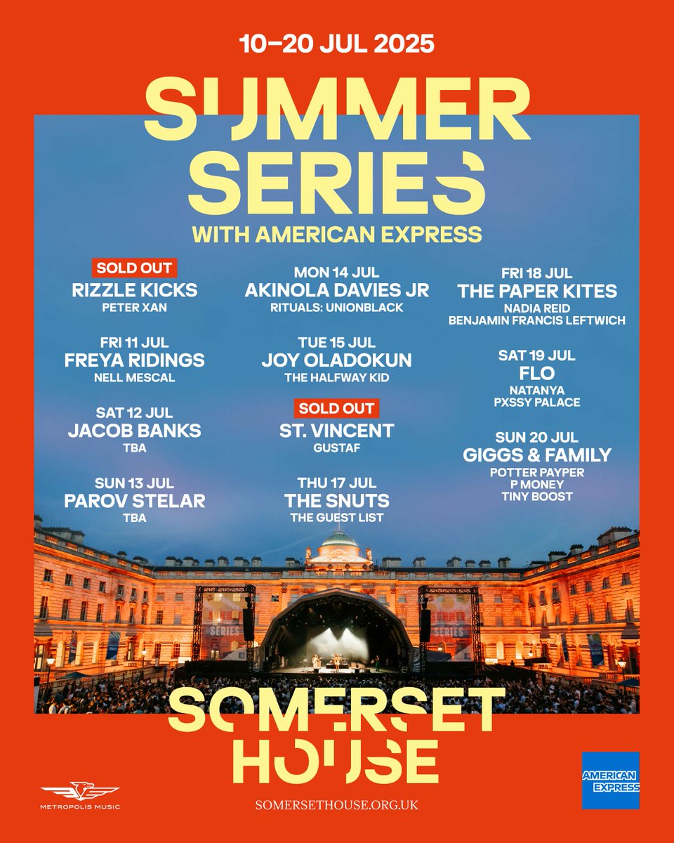 Metropolis Music (@metropolismusic) on Twitter photo SUPPORTS ADDED >> <a href="/SomersetHouse/">Somerset House</a>'s Summer Series returns this July, featuring eleven nights of essential sounds from some of the world's most compelling artists โ๏ธ
Book tickets now ๐ metropolism.uk/aYac50V5WIX SUPPORTS ADDED >> <a href="/SomersetHouse/">Somerset House</a>'s Summer Series returns this July, featuring eleven nights of essential sounds from some of the world's most compelling artists โ๏ธ
Book tickets now ๐ metropolism.uk/aYac50V5WIX