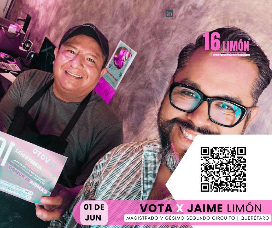 El próximo 01 de junio #Querétaro #CambiaElRumbo.

Nuestros hogares merecen representación ante la justicia y quiero ser tu amigable vecino #MagistradoDigital. 

Juntos podemos impulsar la justicia que #Querétaro merece.

¿Cuento contigo vecino? 
#Elecciones2025MX #JaimeLimón