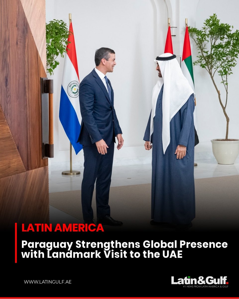 President Sheikh Mohamed bin Zayed Al Nahyan welcomed President <a href="/SantiPenap/">Santiago Peña</a> of Paraguay during an official visit to Abu Dhabi.The meeting highlighted mutual goals to enhance bilateral cooperation in key areas: sustainable development, economic growth+trade.<a href="/carolinkonther/">Carolin Konther Lopez</a>