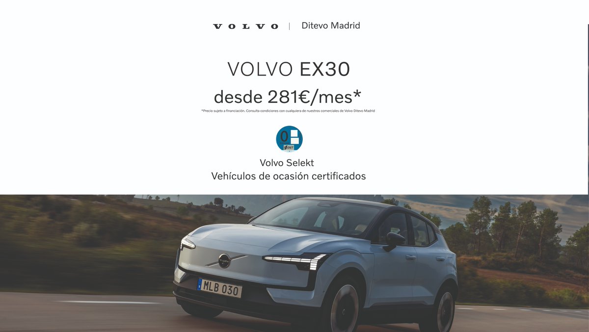 🛣️ El camino te espera con un #VolvoEX30 de ocasión. Haz clic y empieza a disfrutar del viaje
ditectibermotor.es/gama-volvo
