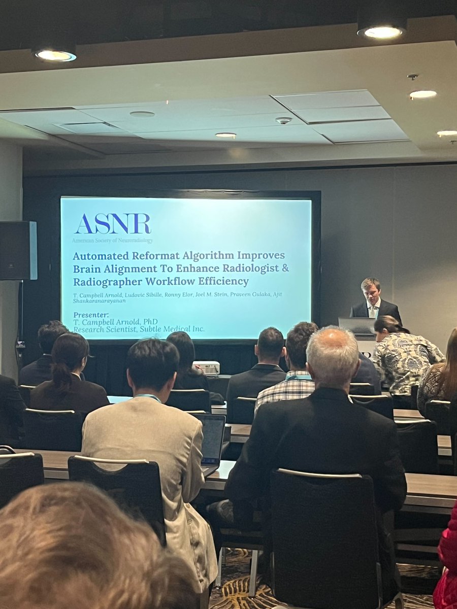 lofiMRI's tweet image. Last week, I attended @TheASNR—hosted in my city, Philadelphia! 🌆🧠
I'm grateful to #ASNR25 for the opportunity to present our work at @SubtleMedical:
1. Synthesizing DIR from T1 & T2-FLAIR
2. Automating brain alignment
3. Image synthesis & enhancement to accelerate protocols