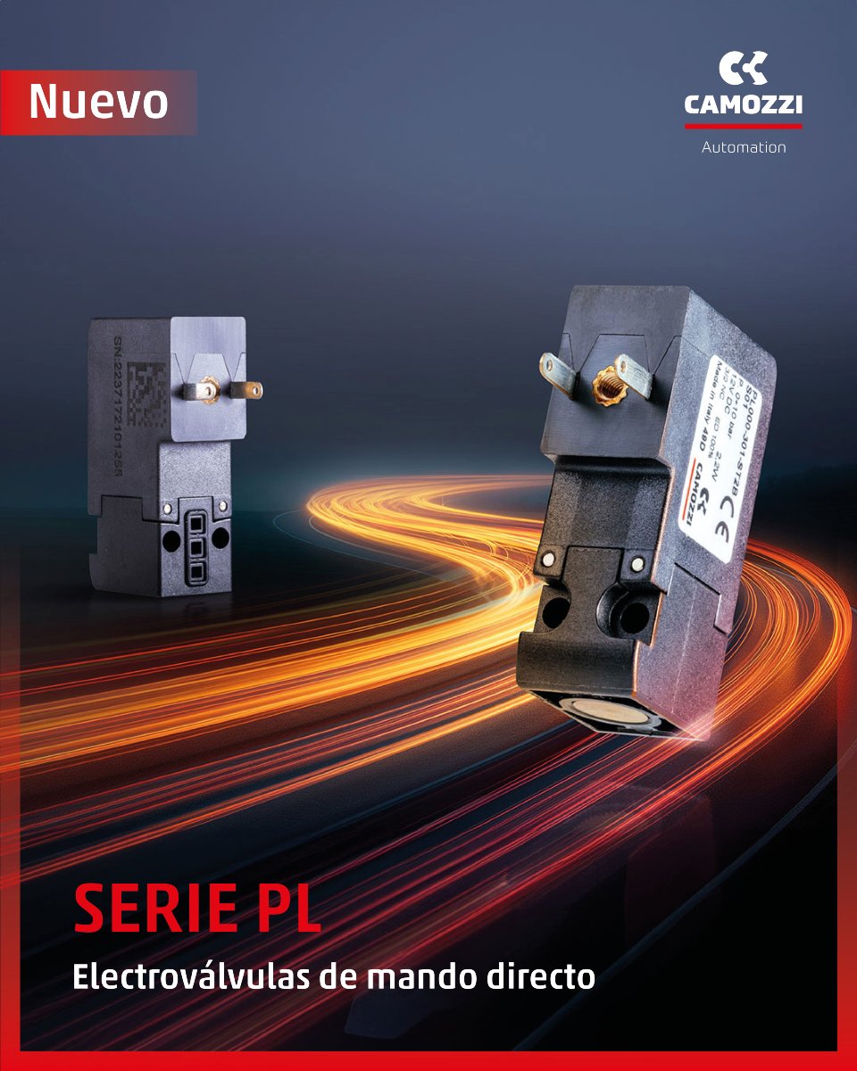 ¡Potencia tu automatización con la nueva Serie PL de electroválvulas de mando directo de #Camozzi Automation! 🚀 Diseñadas para ofrecer máxima eficiencia y precisión, estas electroválvulas destacan por su fiabilidad y rendimiento óptimo en aplicaciones industriales.